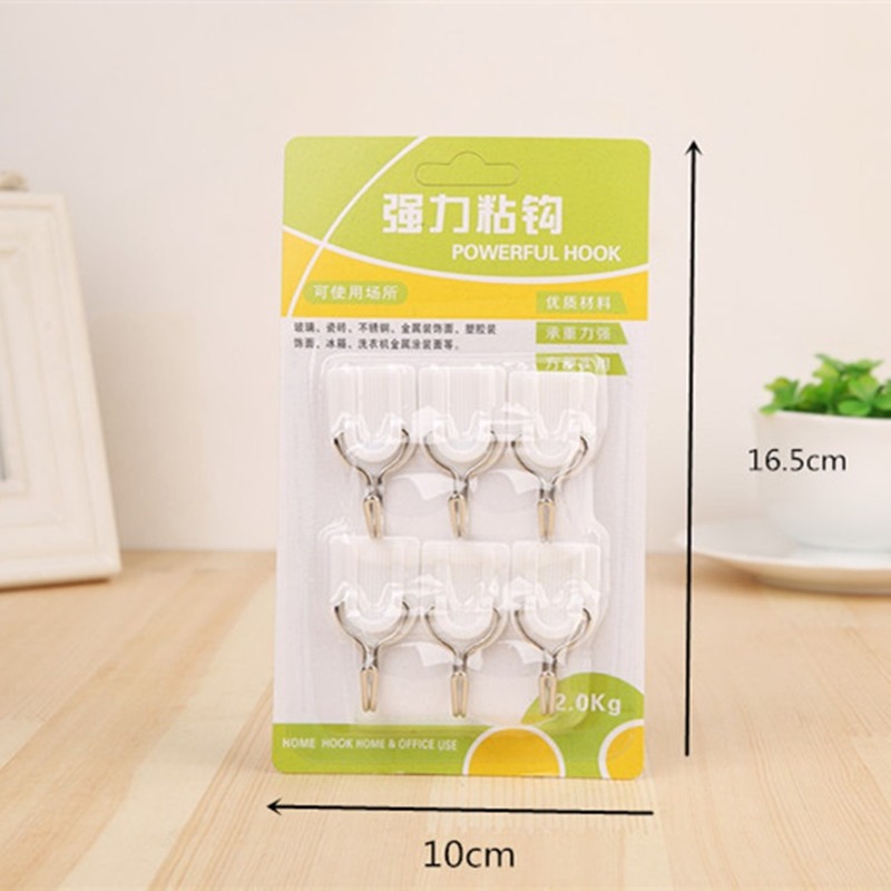 Set 6 Móc Nhựa Treo Đồ Gắn Tường Tiện Dụng Cho Nhà Bếp / Nhà Tắm