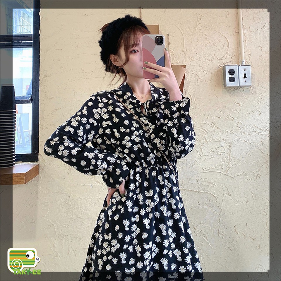 (HÀNG LOẠI 1)VÁY ĐẦM HỌA TIẾT HOA NHÍ DÁNG XÒE SIÊU HOT