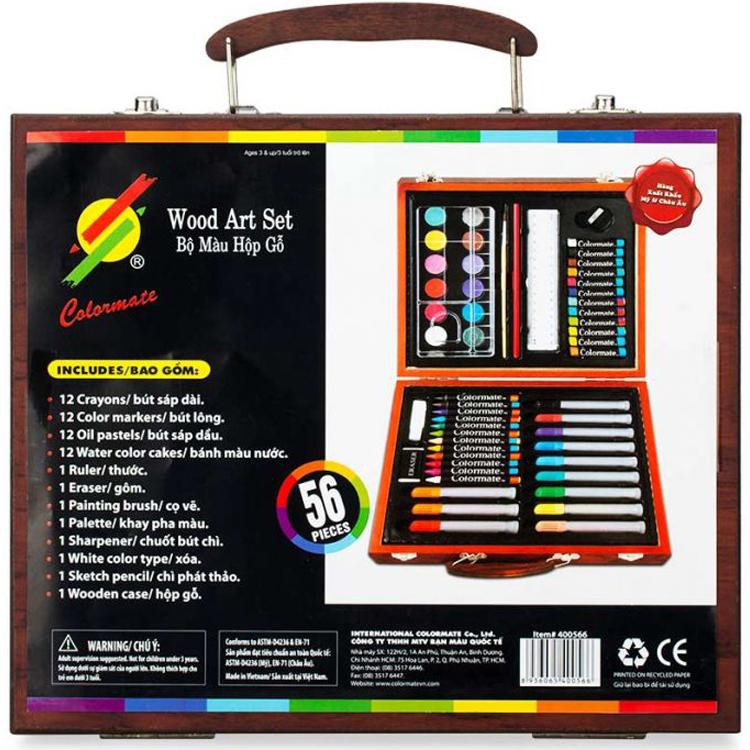 Bút chì màu hộp gỗ M56 Colormate