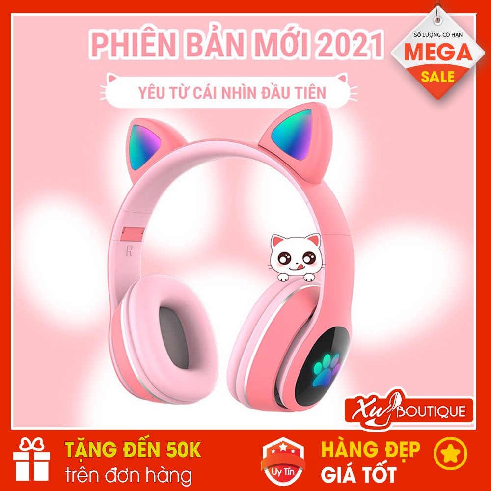 Tai Nghe Không Dây Bluetooth Chụp Tai Mèo Wireless HXZ - B39 Đèn LED cao cấp