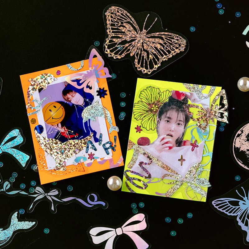 Set 45 phụ kiện dán trang trí sổ tay nhiều kiểu dáng màu sắc