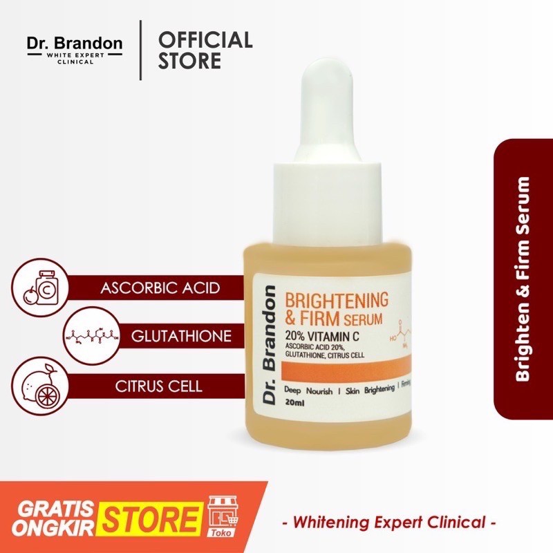 Serum Vitamin C 20% + Glutathione loại bỏ đốm nâu , trắng da