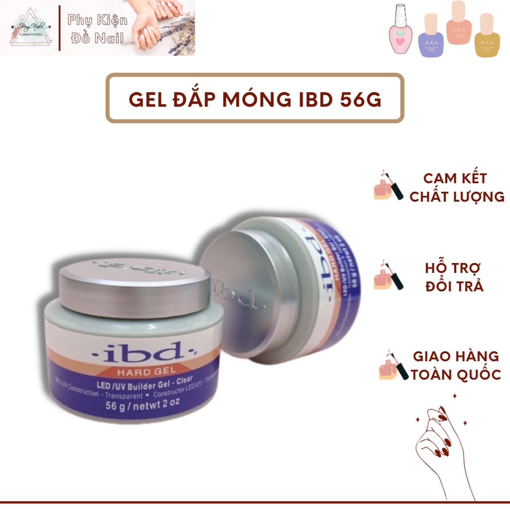 Gel đắp móng IBD 56g 💥HÀNG LOẠI 1 💥 Gel đắp móng không nóng không chảy Màu trong suốt không mùi