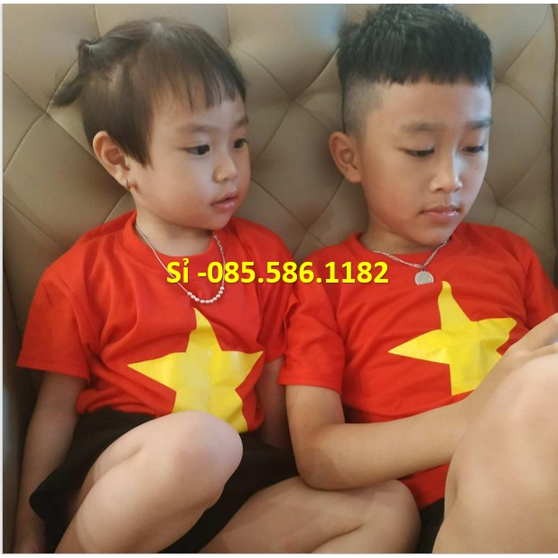 Sỉ áo cờ đỏ sao vàng cho trẻ em chất đẹp