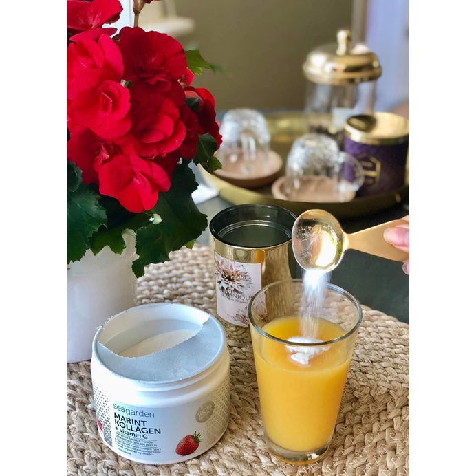 Collagen Vitamin C Seagarden Marine Nauy  hộp 150 g và 300 g