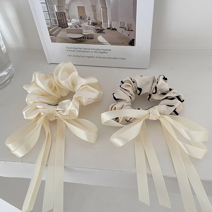 Scrunchies Cột Tóc Buộc Tóc LIN Đính Nơ Sang Trọng
