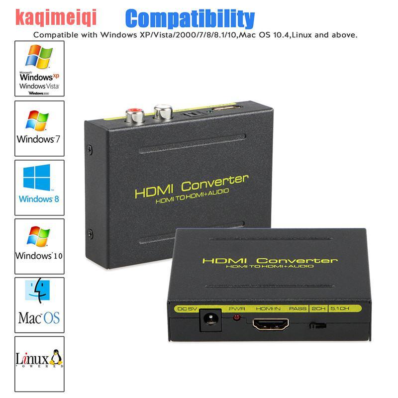 Bộ Chuyển Đổi Âm Thanh Từ 1080p Hdmi Sang Hdmi Quang Học + Spdif + Rca L / R Dseqa
