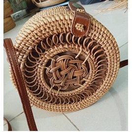 Túi Mây Tre Đan , Mặt Hoa Nhiều Loại , Kích Thước 20x8cm