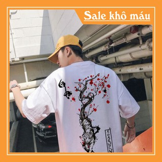 Áo thun tay lỡ nam nữ hình hổ