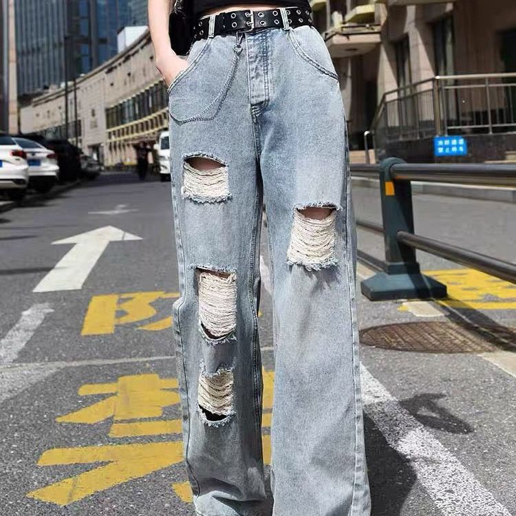 Quần Jeans Nữ Ống Rộng Thời Trang Châu Âu 2021 | BigBuy360 - bigbuy360.vn