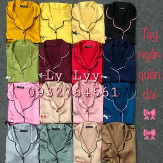 Đồ bộ phi lụa pijama tay ngắn - quần dài