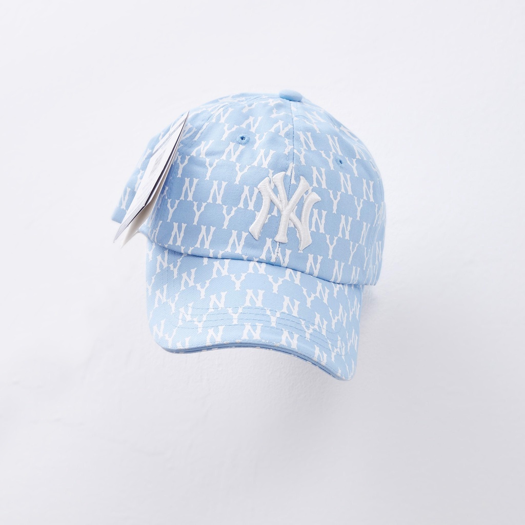 Mũ Nón MLB NY  Xanh Monogram Baseball Cap Blue Full Tag Code