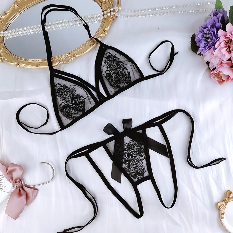 BK047 bộ đồ lót ren sexy -Set bra gởi cảm xuyên thấu - KELLYWANG