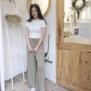 Quần ống rộng len tăm culottes