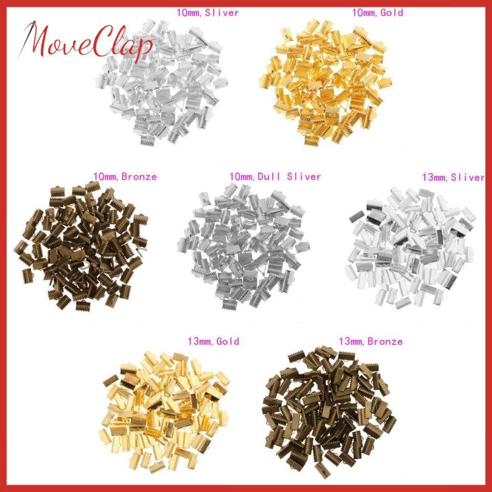 Set 100 Đầu Kẹp Dây Ruy Băng Làm Vòng Tay / Vòng cổ Tiện Dụng Lzdxwcke3