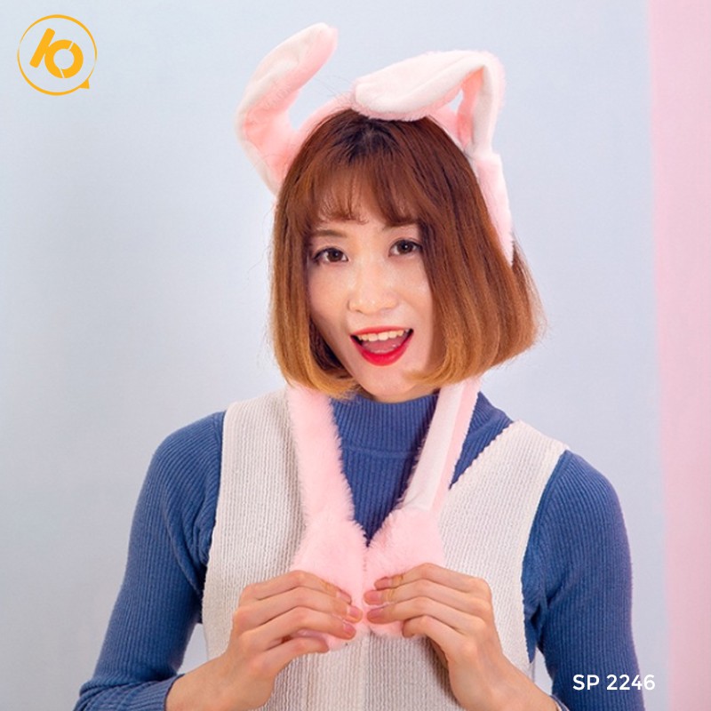 MŨ TAI THỎ NHÚC NHÍCH SIÊU DỄ THƯƠNG -SP002246