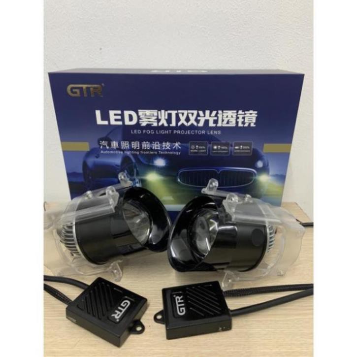 (Giá sốc) Bi gầm LED GTR, len xanh tím, 2 chế độ Pha/Cos, siêu sáng, siêu bám đường, siêu bền