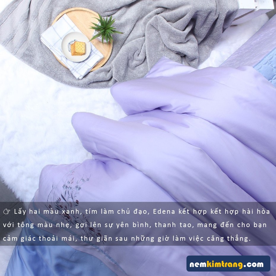 Bộ Ga  Nệm Tencel Edena Mẫu 738 - CHÍNH HÃNG, CAO CẤP