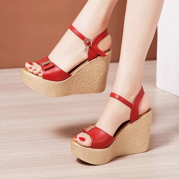 GIÀY SANDAL ĐẾ XUỒNG PHỐI NƠ CAP 10CM LOẠI CAO CẤP✨✨✨✨