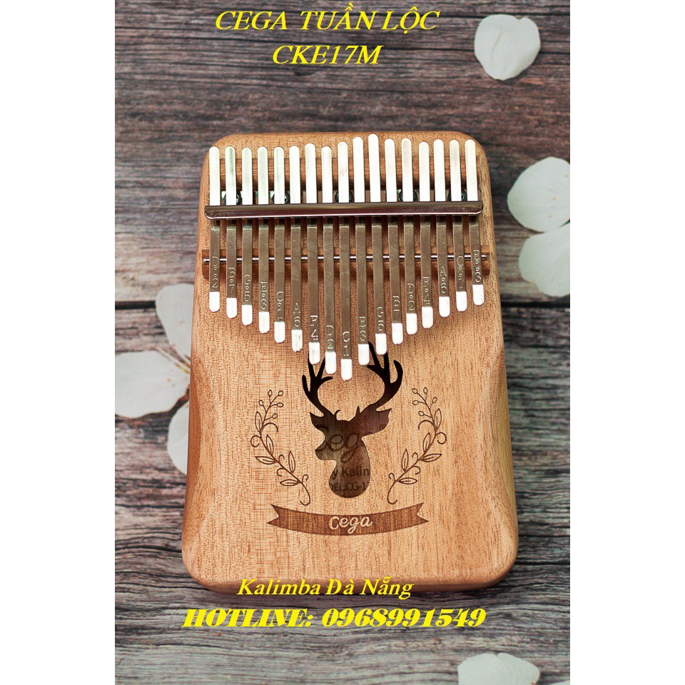Kalimba CEGA "TUẦN LỘC NOEL" gỗ mahogany 17 phím khắc nốt sẵn