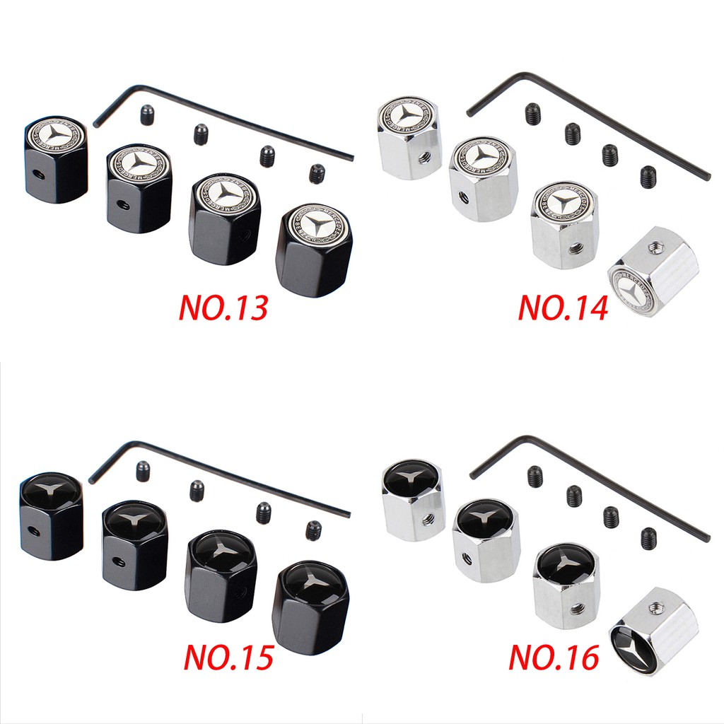 Bộ 4 cái nắp van bánh xe hơi Mercedes Benz chuyên dụng