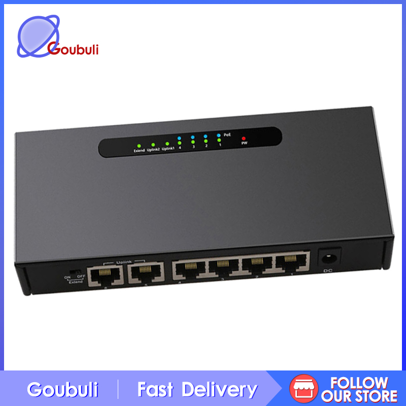 [Goubuli]6 Port Poe Gigabit Network Switch 10/100/1000Mpbs Lan 4 Port Poe Power Switch