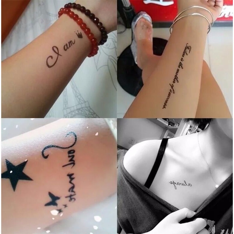 Bộ miếng dán hình xăm chống thấm nước có nhiều kiểu khác nhau tùy chọn trẻ trung lâu trôi