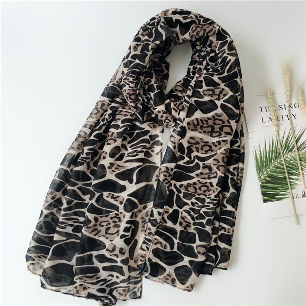 Me Khăn Choàng Voan In Họa Tiết Da Báo Nóng Bỏng Hajib