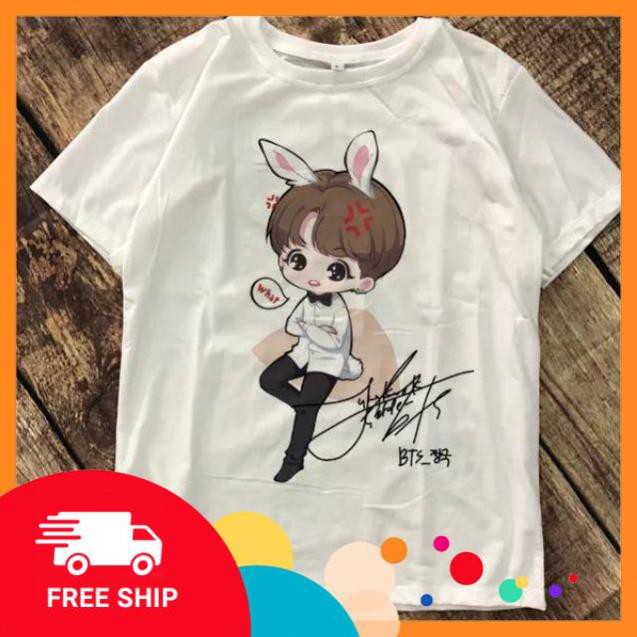 ⚡️FREESHIP⚡️ Áo Thun Thỏ Cooky Jungkook Chibi Chữ Ký - Big Size - CT03-270918