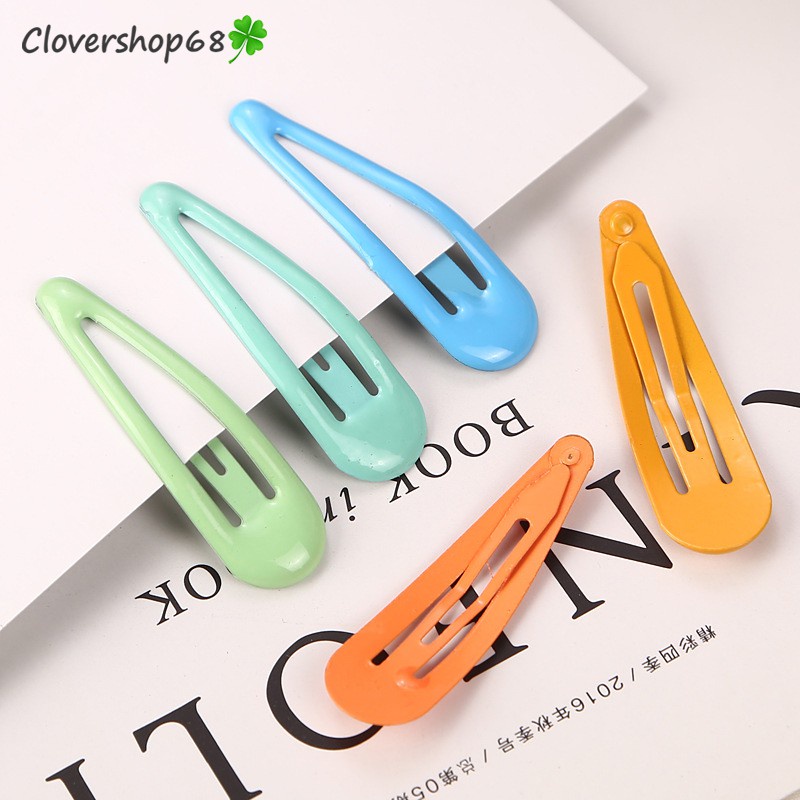 Kẹp tóc giọt nước mầu trơn Clovershop68