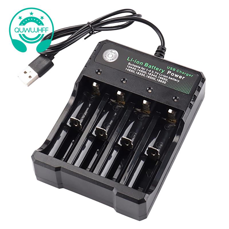 Đế sạc pin Lithium 4 khe 3.7V thông minh USB 14500 18650