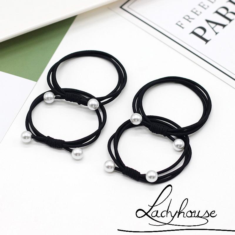 Dây buộc tóc đuôi ngựa bằng nylon siêu mềm co giãn màu trơn cho nữ