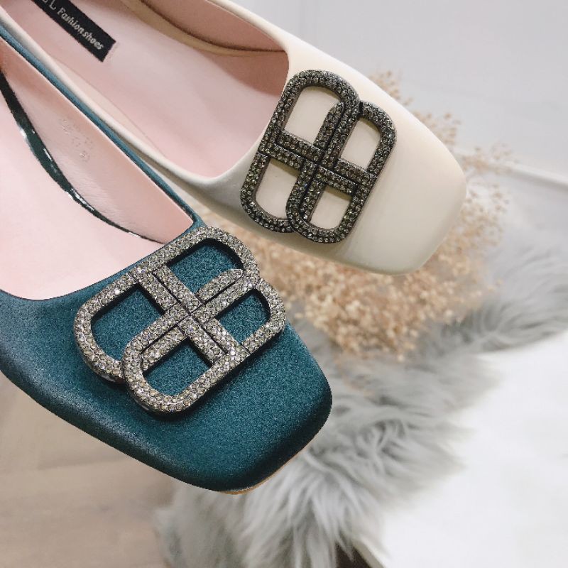 Giày cao gót đá BB da nhung hàng đẹp