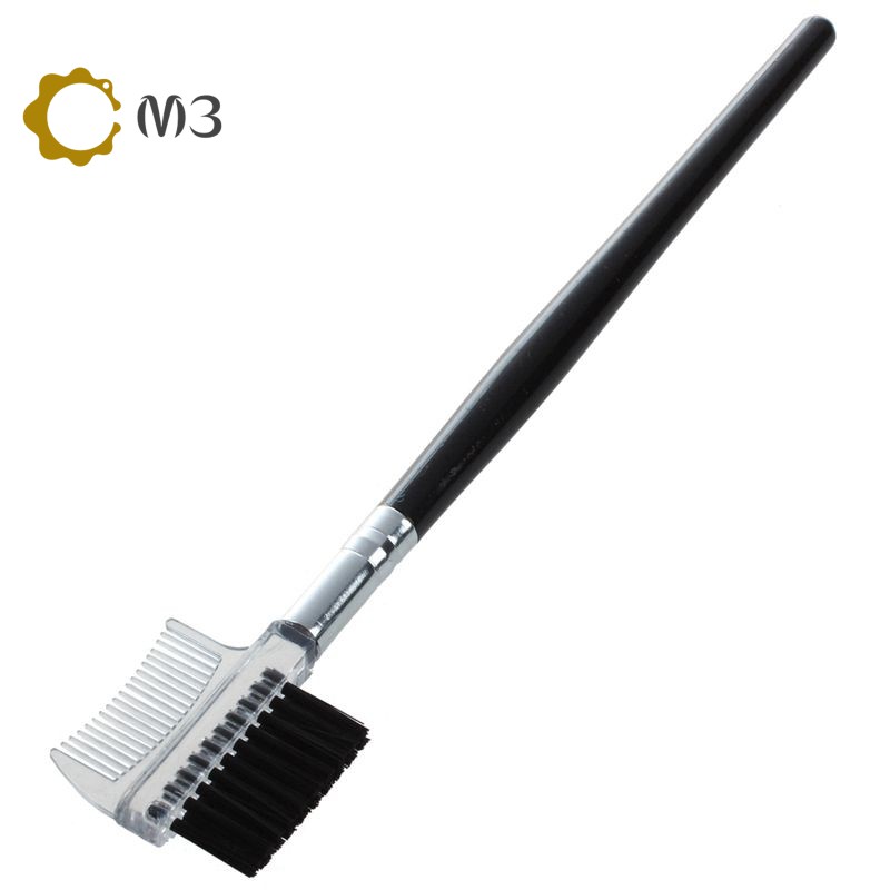 (Hàng Mới Về) 1 Cọ Trang Điểm Lông Mày Hai Đầu Màu Đen Cho Nữ