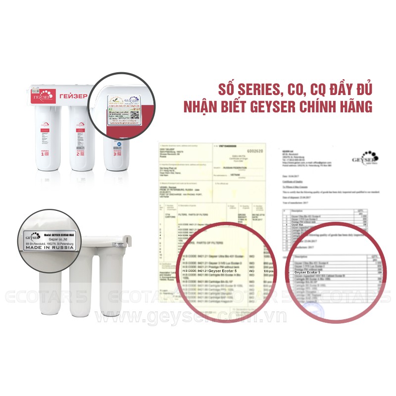 Máy Lọc Nước Nano Geyser Ecotar 5 - Không Dùng Điện Không Nước Thải