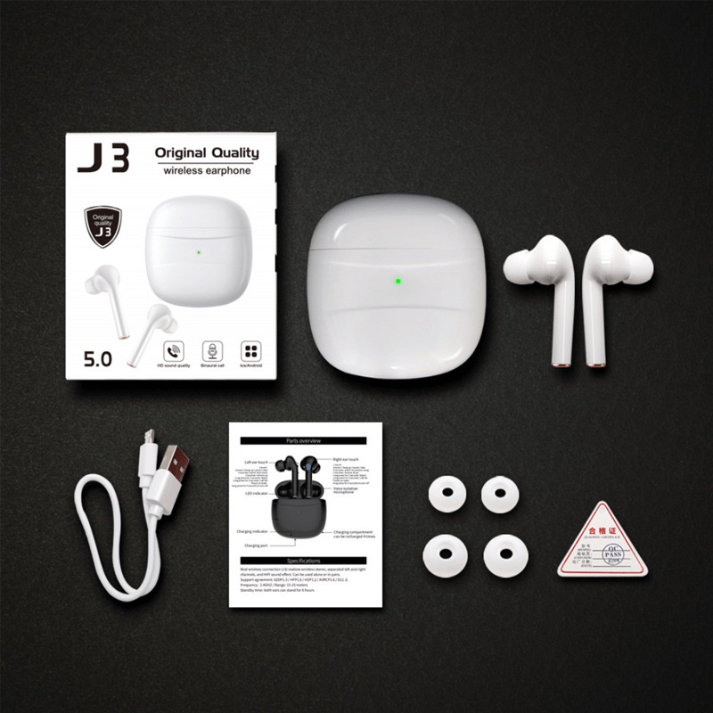 [FREESHIP] Tai nghe bluetooth V5.2 J3 Pro không dây TWS tuyển chọn từ màn hình kỹ thuật số