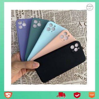 Ốp Silicon mềm cho Iphone chống bẩn viền vuông có lót nhung chống xước lưng máy