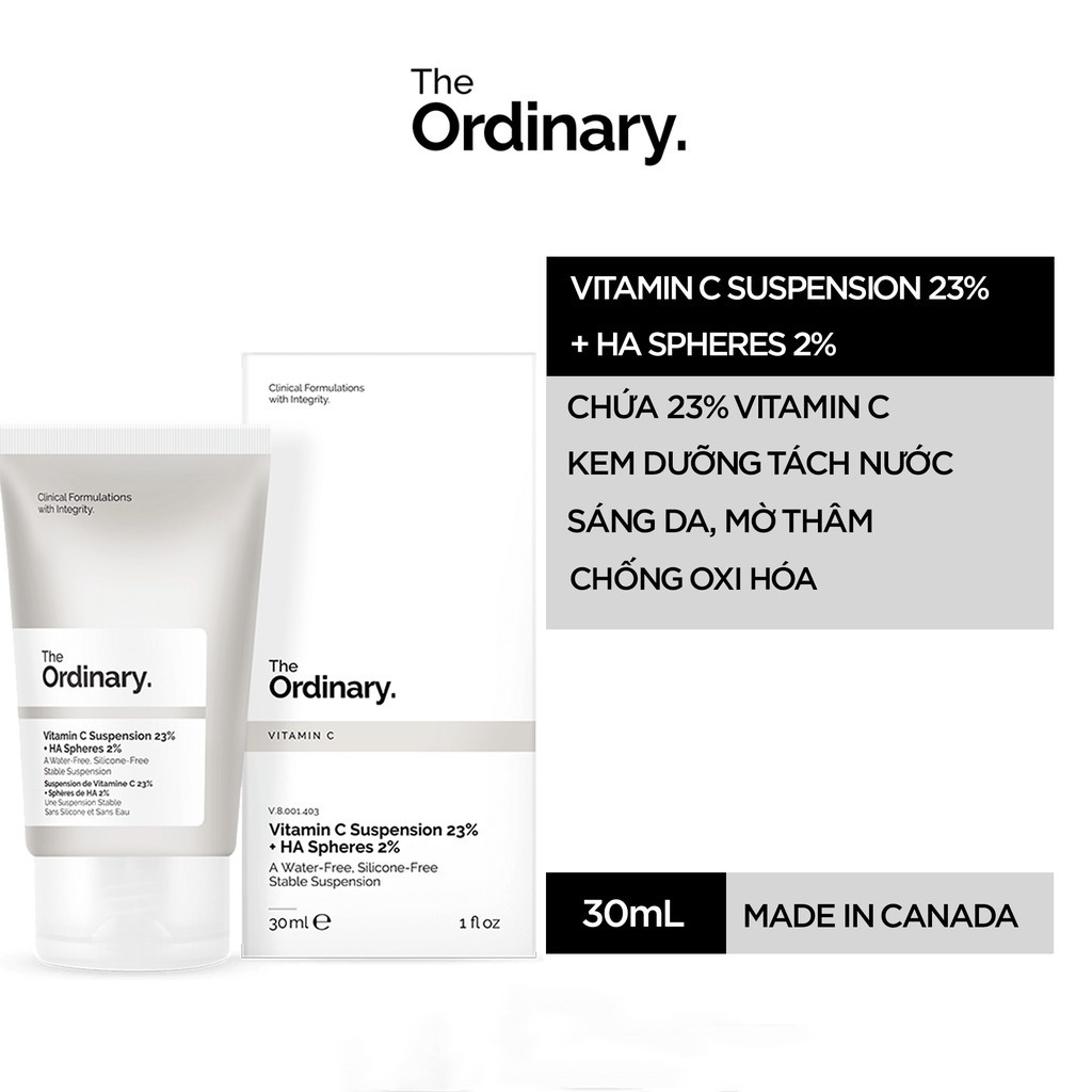 [ shop mới ưu đãi ]  The Ordinary Vitamin C Suspension 30% In Silicone,  giảm các nếp nhăn và làm mờ các vết sẫm và sẹo