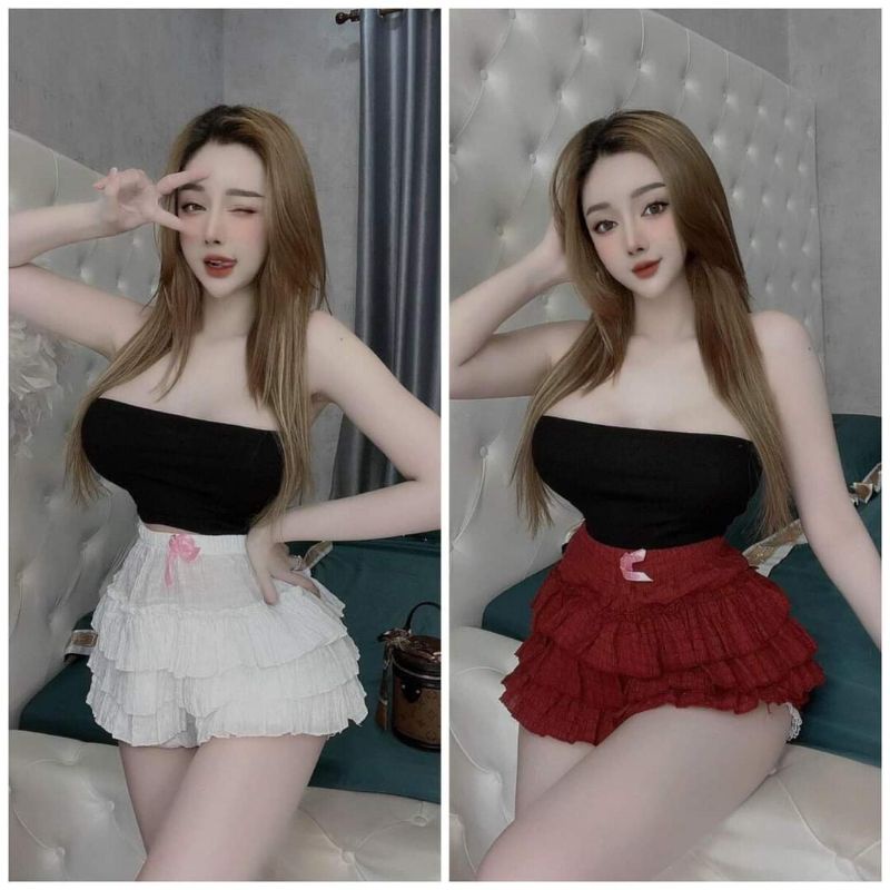 SET ÁO ỐNG PHỐI QUẦN VÁY TẦNG CARO / TRƠN SIÊU HOT