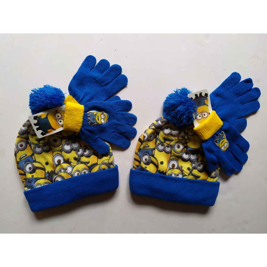 Set mũ len + găng tay Minion dư xịn cho bé 1-3Y