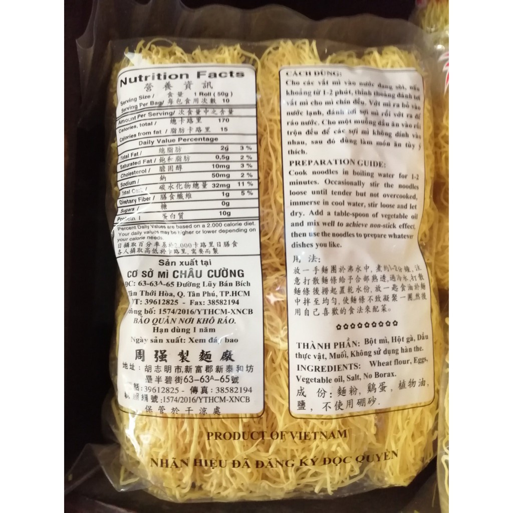 [NGON DAI SỐ 1] Mì Hột Gà Châu Cường đặc biệt 500gr