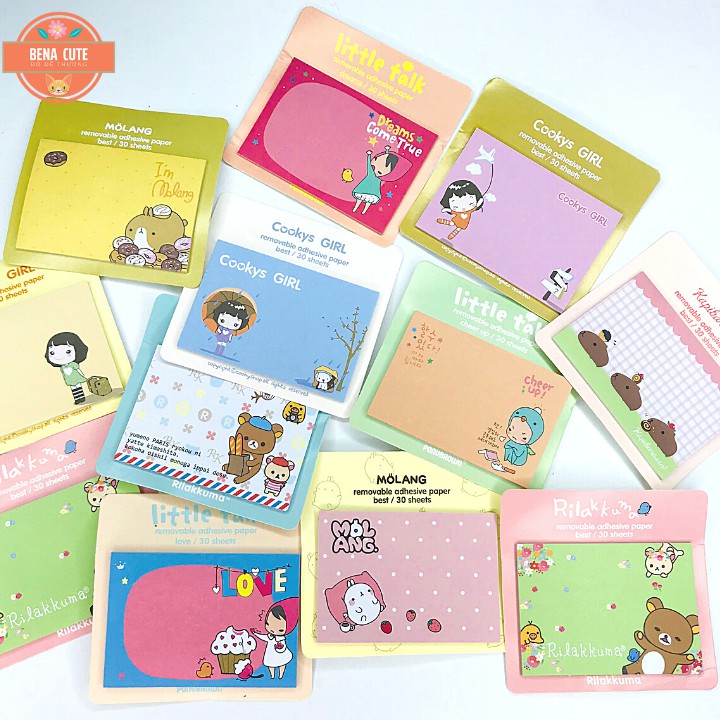 Giấy note🍉BEAR & GIRL🍉 ngộ nghĩnh đáng yêu nhiều hình ảnh cho bạn lựa chọn