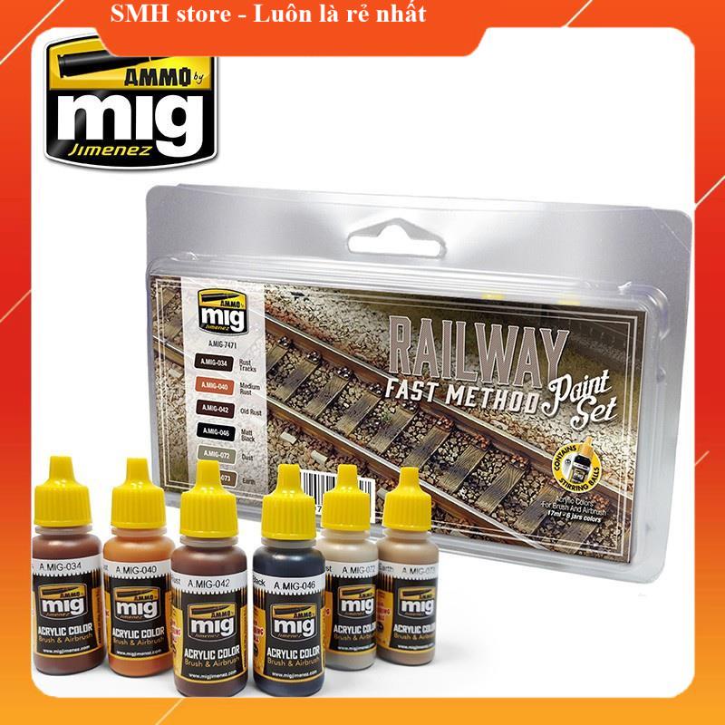 Bộ màu sơn mô hình cao cấp A.MIG-7471 Railway Fast Method Paint Set