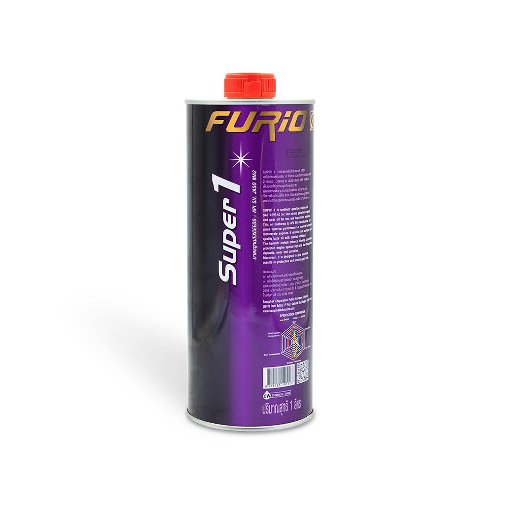 Nhớt xe máy tổng hợp toàn phần BCP 1 lít 10W40 4T FULLY SYNTHETIC - Nhập khẩu Thái Lan NXM008