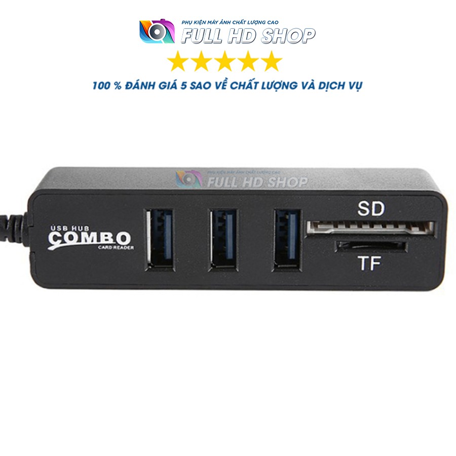 Bộ chia 3 cổng USB 2.0 - Hub chia cổng USB tích hợp đầu đọc thẻ tiện dụng - Full HD Shop | BigBuy360 - bigbuy360.vn