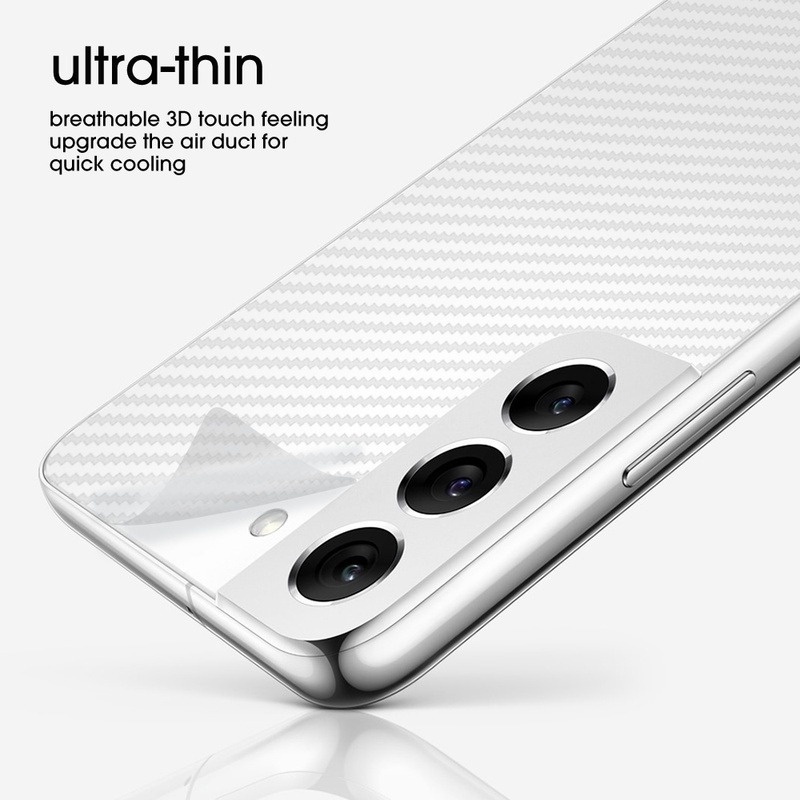 Miếng Dán Bảo Vệ Mặt Lưng Bằng Sợi Carbon 3D Chống Trầy Chống Dấu Vân Tay Cho Samsung Galaxy S22 S22Plus Ultra