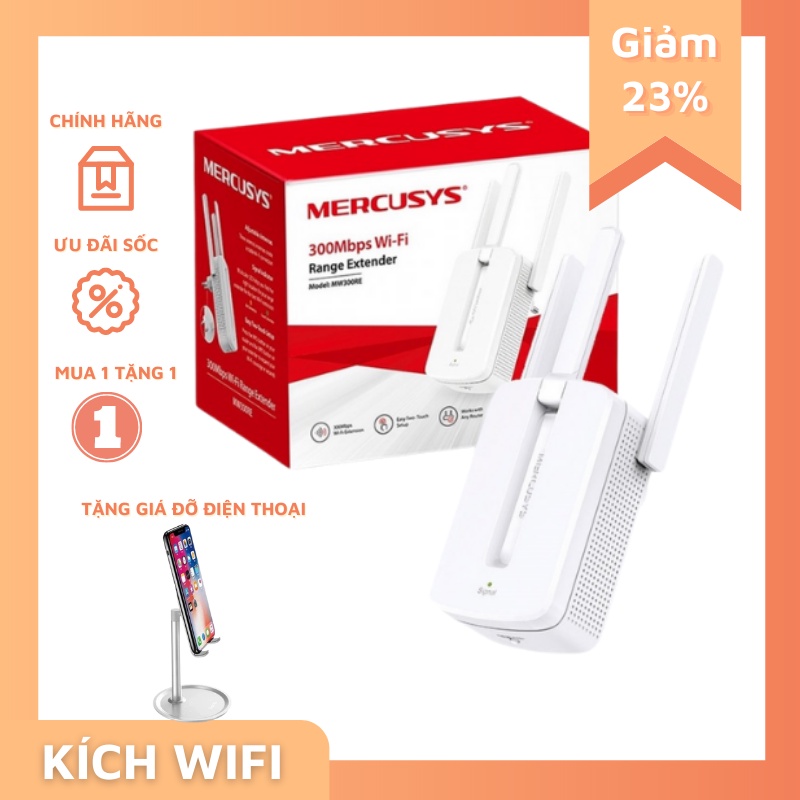 Bộ Kích Sóng Wifi Mercury Repeater MW310RE 3 Anten Cực Mạnh mua ngay kèm quà tặng