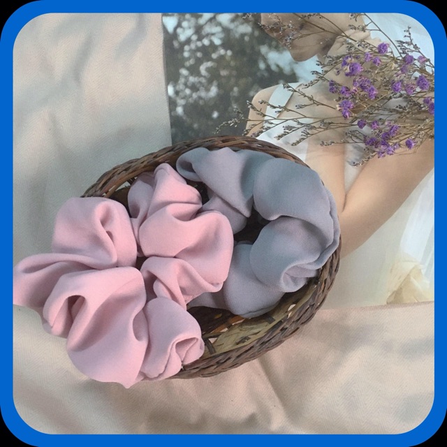 SCRUNCHIES BASIC chất liệu Chiffon mềm mại - Cột tóc vải nhiều màu trơn cực sang - Phụ kiện tóc thời trang thanh lịch