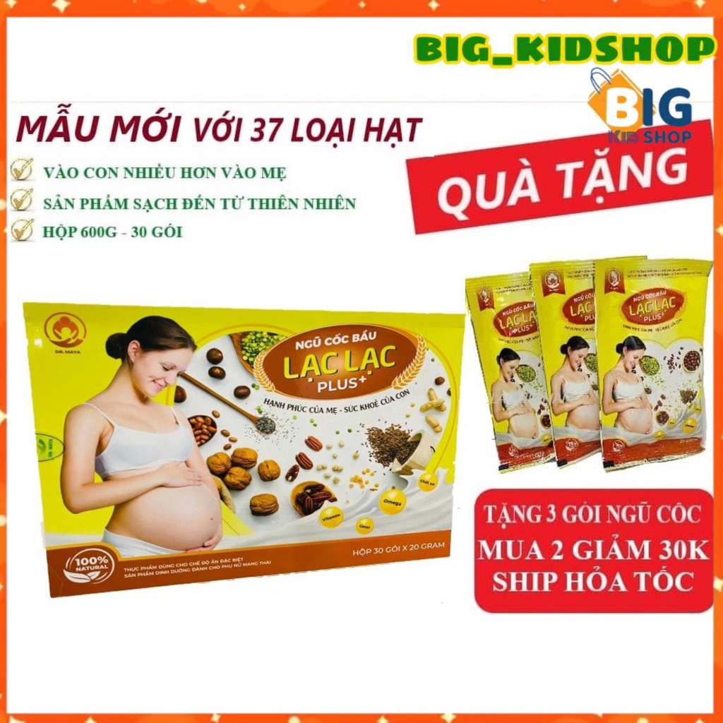 Ngũ cốc bầu Lạc Lạc siêu dinh dưỡng, Ngũ cốc bà bầu lạc lạc hộp 30 gói (600g)