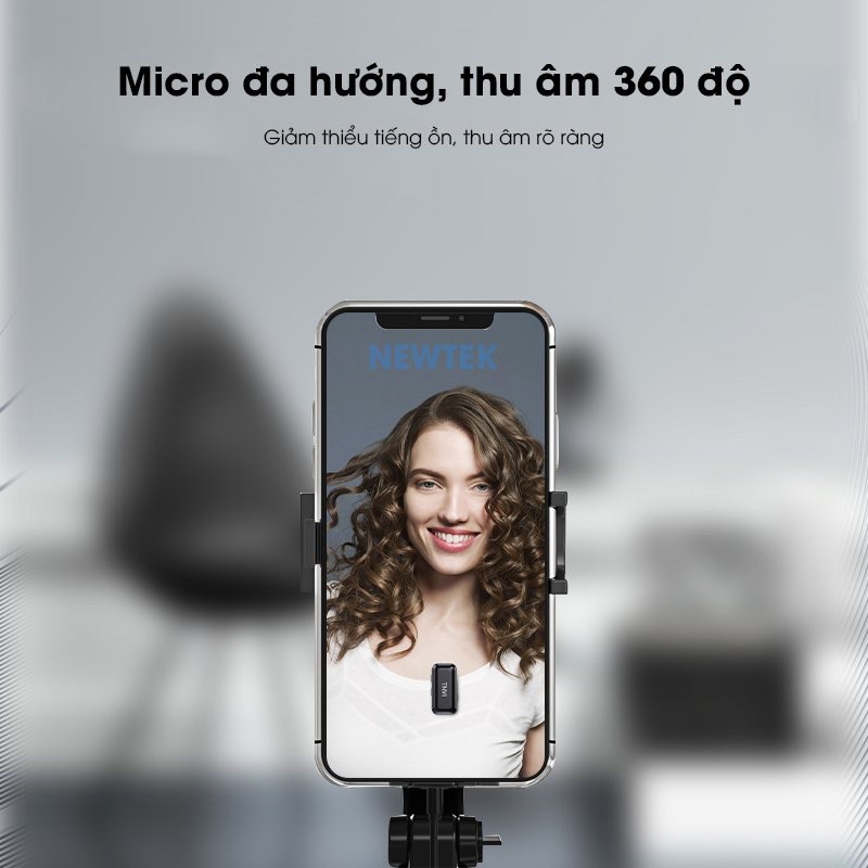 Bộ 2 micro cài áo không dây TNVI V3 dùng cho điện thoại, máy quay, quay vlog Youtube, phỏng vấn…